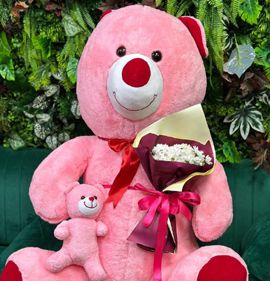 hediye buketler pembe ayı